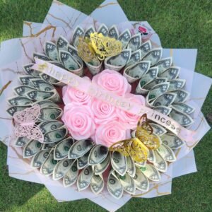 Ramo de Billetes y Rosas Rosas